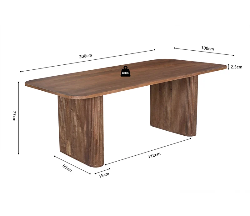 Table à manger en bois massif - Dany