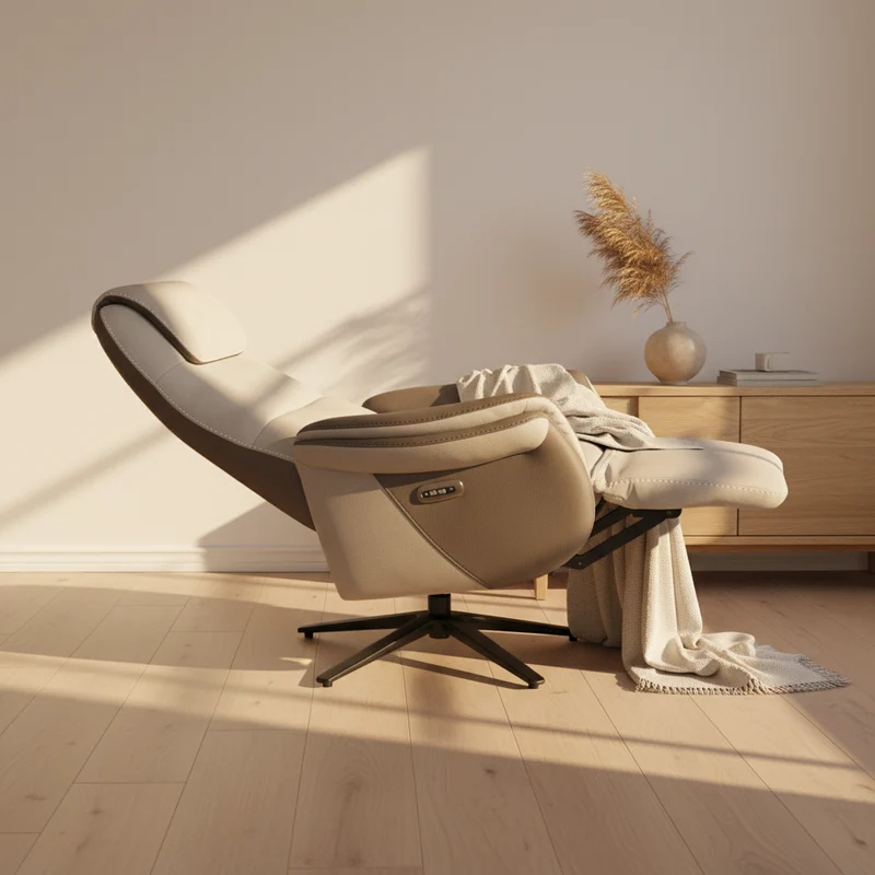 Fauteuil relax électrique pivotant en tissu – Zenith
