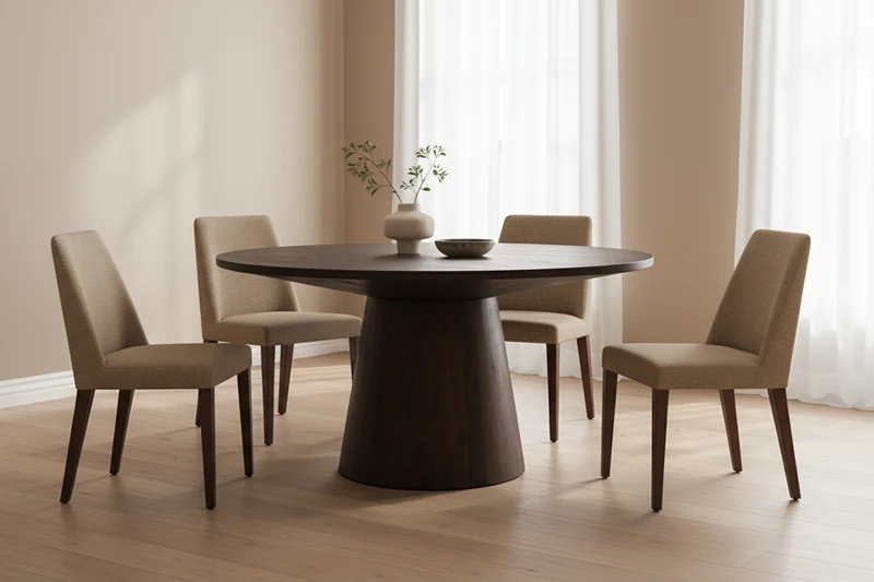 Table à manger ronde en bois - Toma