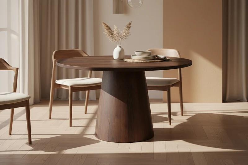 Table à manger ronde en bois - Toma