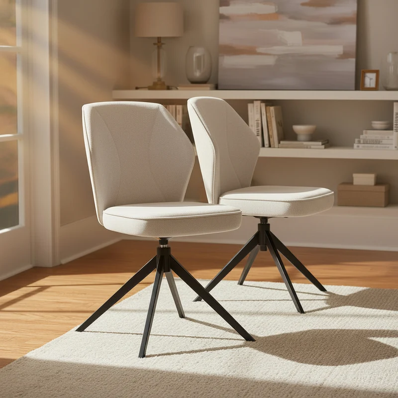 Lot de 2 chaises en tissu pivotante - Vienna