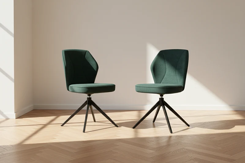 Lot de 2 chaises en tissu pivotante - Vienna
