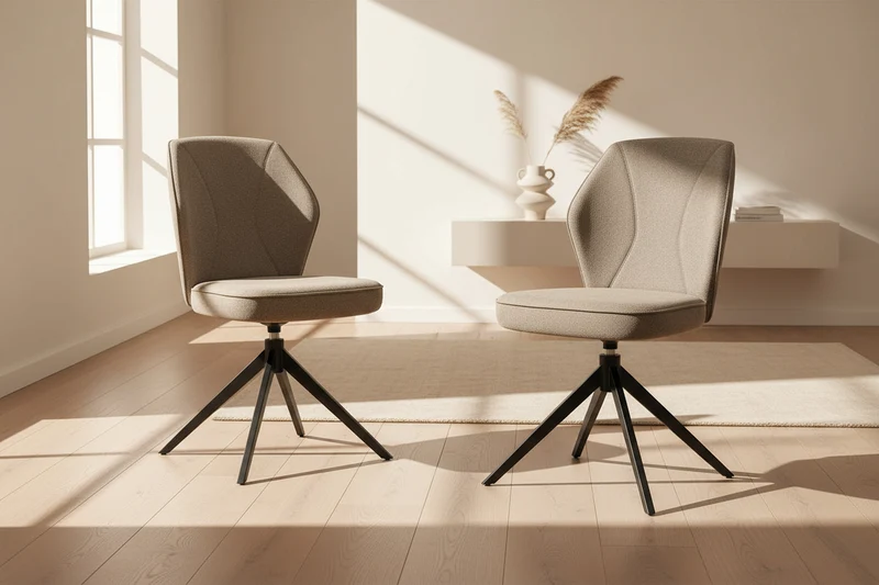 Lot de 2 chaises en tissu pivotante - Vienna