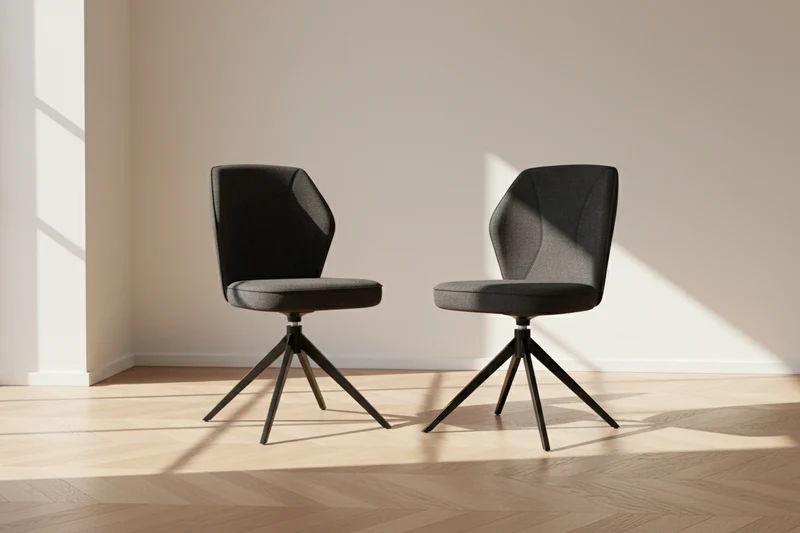 Lot de 2 chaises en tissu pivotante - Vienna