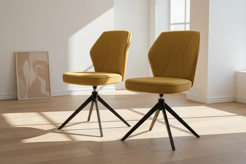 Lot de 2 chaises en tissu pivotante - Vienna