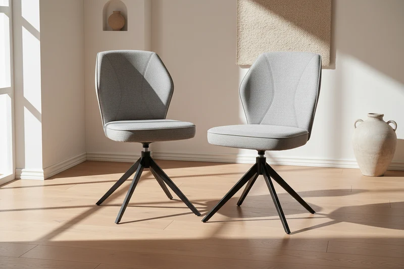 Lot de 2 chaises en tissu pivotante - Vienna