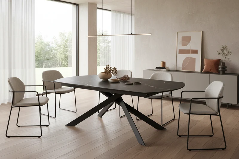 Table ovale extensible céramique - Grande Kheops