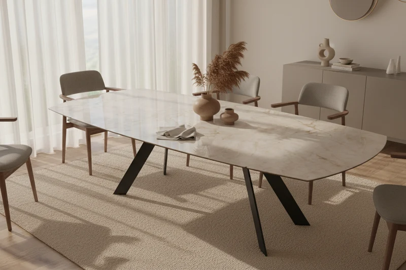 Table extensible céramique forme tonneau - Missouri Akante