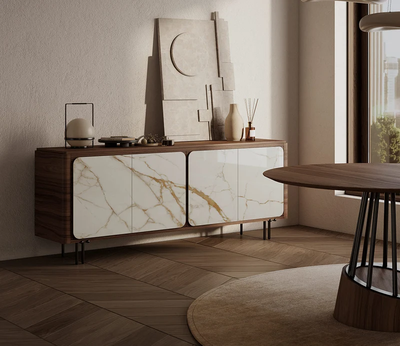 Buffet bas bois marbre - Fiory