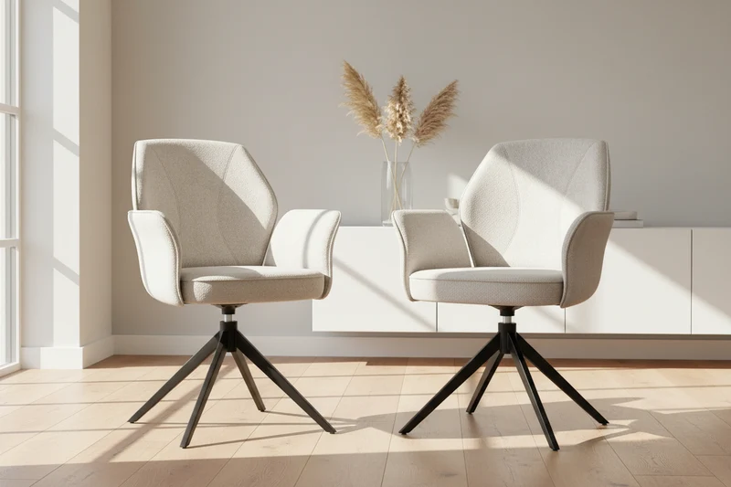 Lot de 2 chaises pivotante avec accoudoirs - Vienna