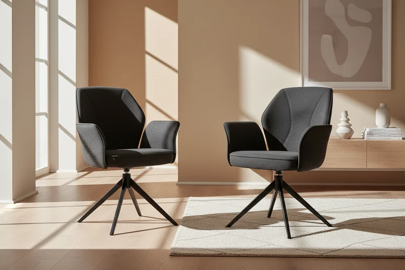 Lot de 2 chaises pivotante avec accoudoirs - Vienna