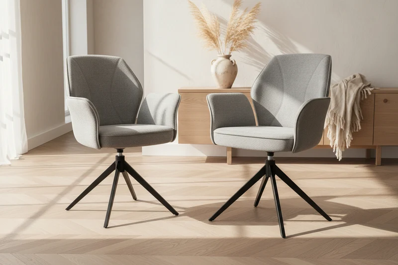 Lot de 2 chaises pivotante avec accoudoirs - Vienna