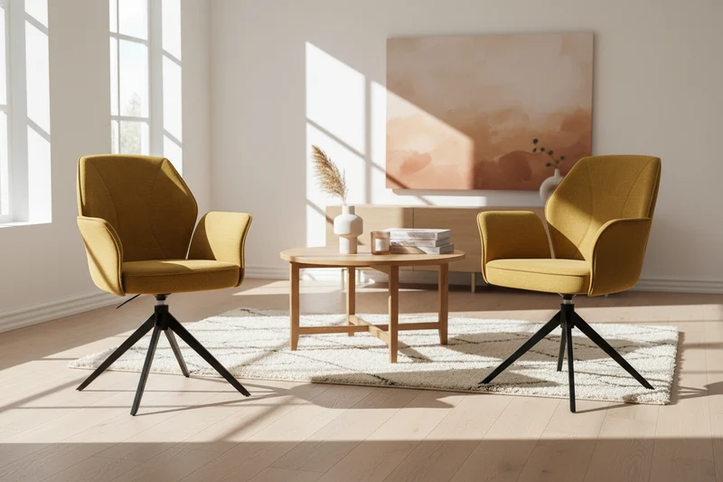 Lot de 2 chaises pivotante avec accoudoirs - Vienna