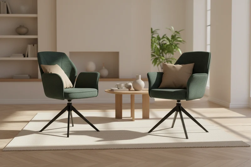 Lot de 2 chaises pivotante avec accoudoirs - Vienna