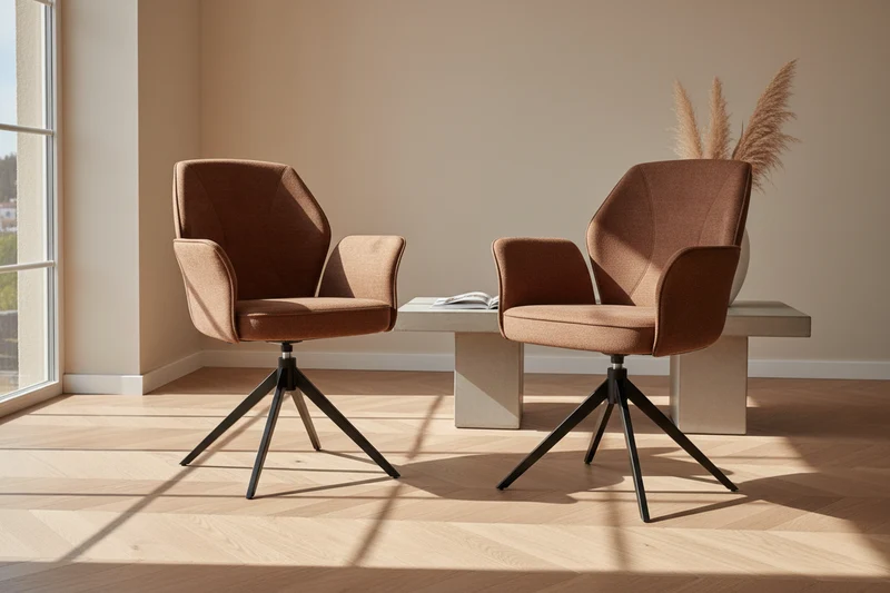 Lot de 2 chaises pivotante avec accoudoirs - Vienna