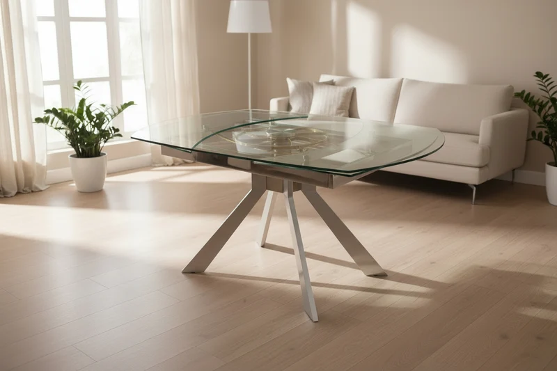 Table à manger en verre extensible - Clock