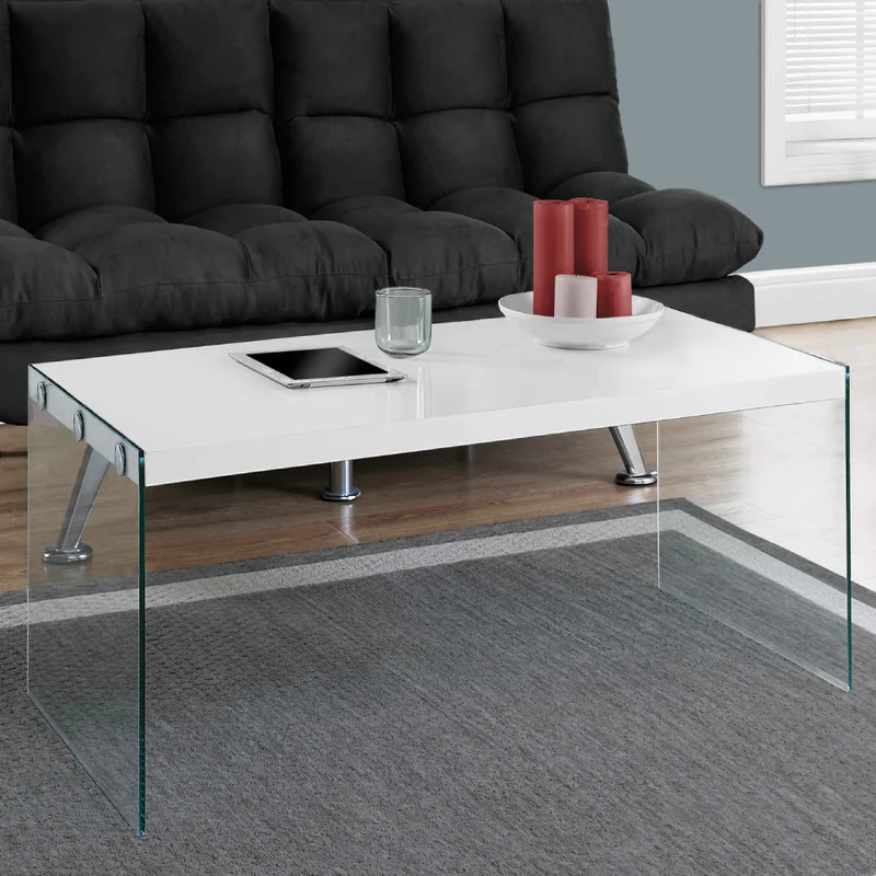 Table basse en MDF/stratifié et verre trempé - I 3054-3230-3286