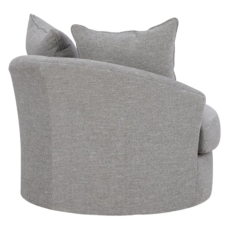 Fauteuil d'appoint pivotant en tissu gris étain avec coussins - UrbanCrest