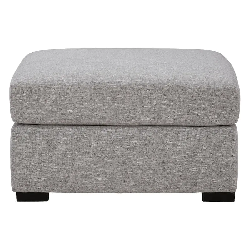 Ottoman surdimensionné en tissu gris étain - UrbanCrest