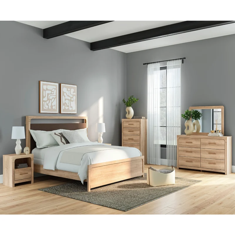 Bureau à 6 tiroirs en bois/MDF tan - Kinlanni