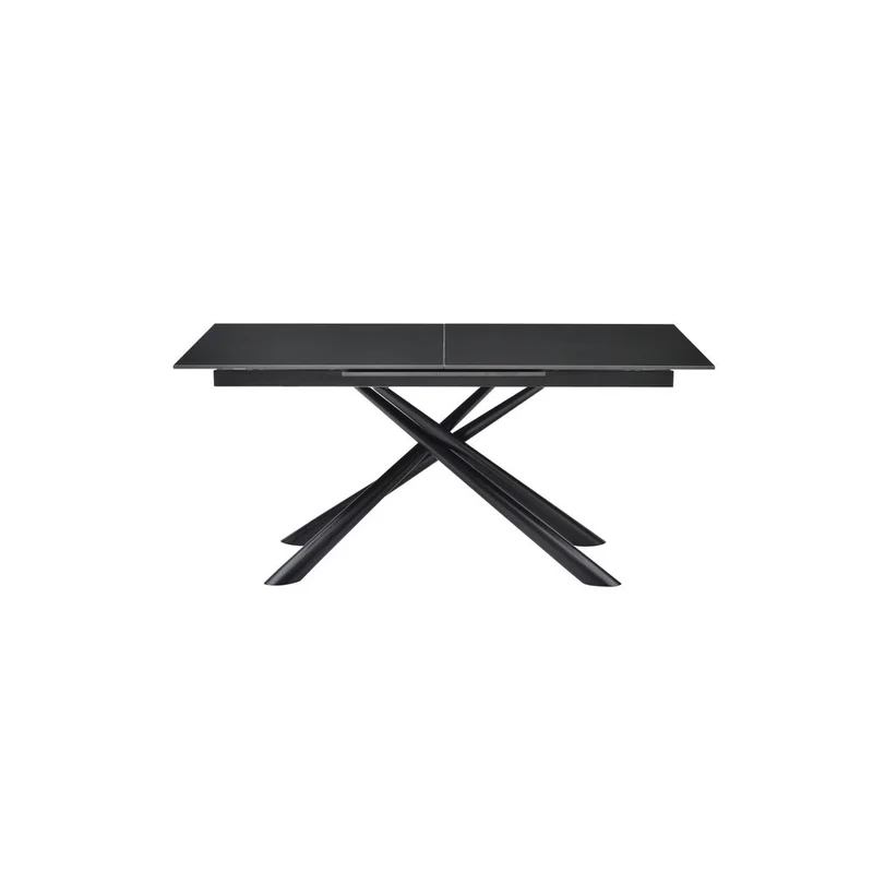 Table repas en céramique noir 160 cm avec allonge