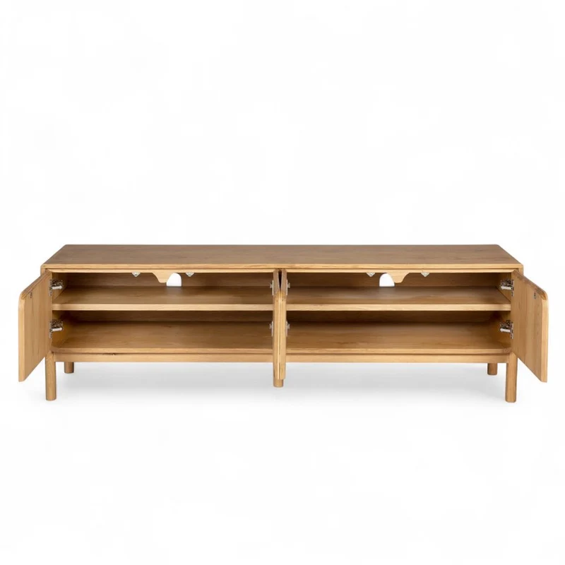 Meuble télé 180 cm 4 portes en chêne naturel