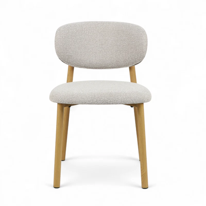 Chaise repas tissu gris clair
