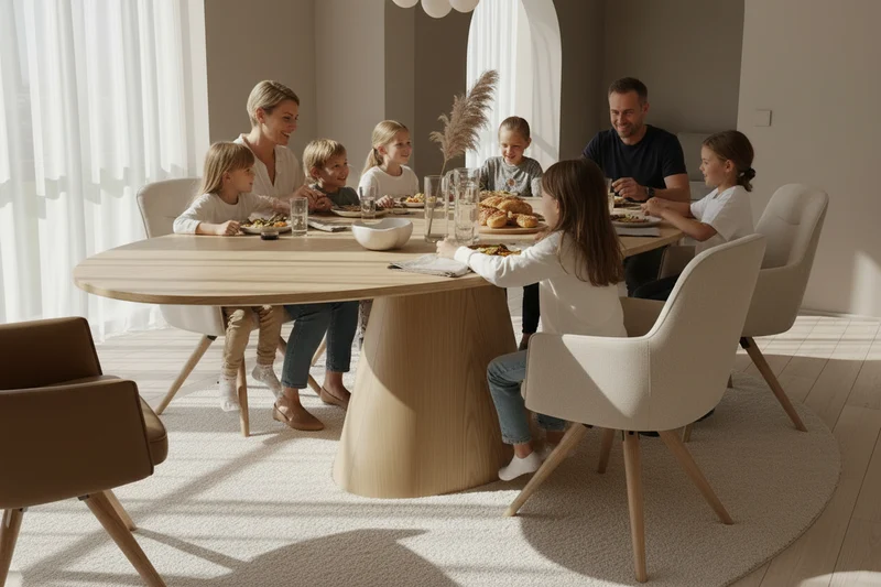 Table ovale en bois de salle à manger - Tulipe