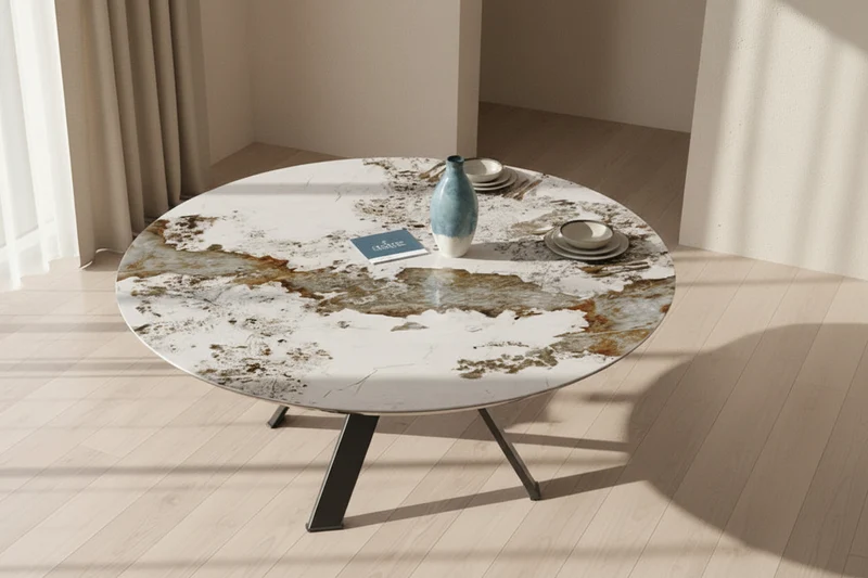 Table ronde extensible céramique rotative - Austin Akante