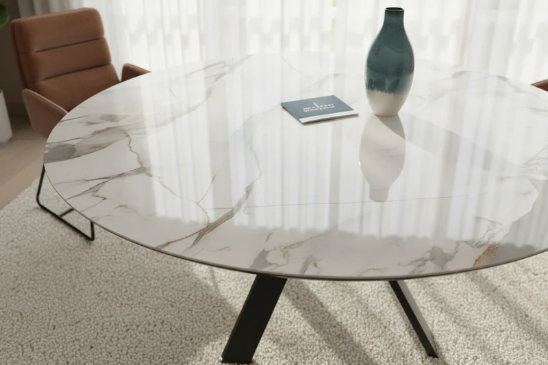 Table ronde extensible céramique rotative - Austin Akante