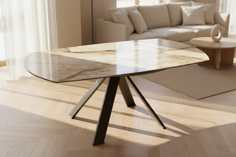 Table ronde extensible céramique rotative - Austin Akante