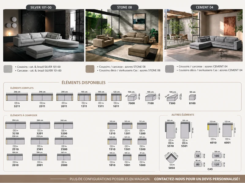 Canapé en velours côtelé taupe – Maely
