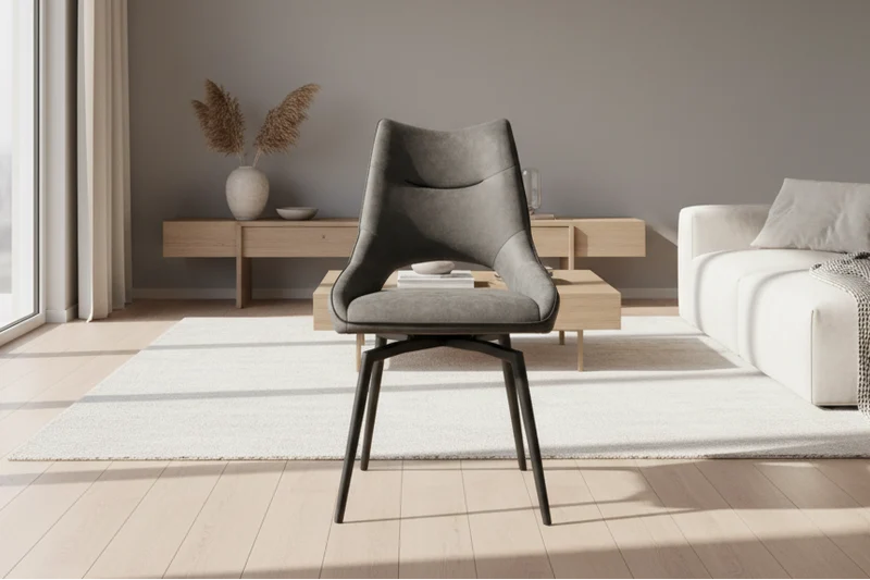 Chaise tissu gris pivotante - Fugace Tablacasa