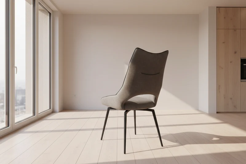 Chaise tissu gris pivotante - Fugace Tablacasa