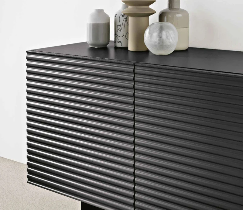 Buffet gris 3 portes laqué mat - Warren