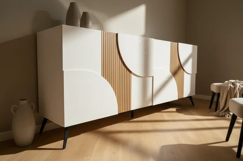 Buffet bas blanc et bois - Marquise Animovel