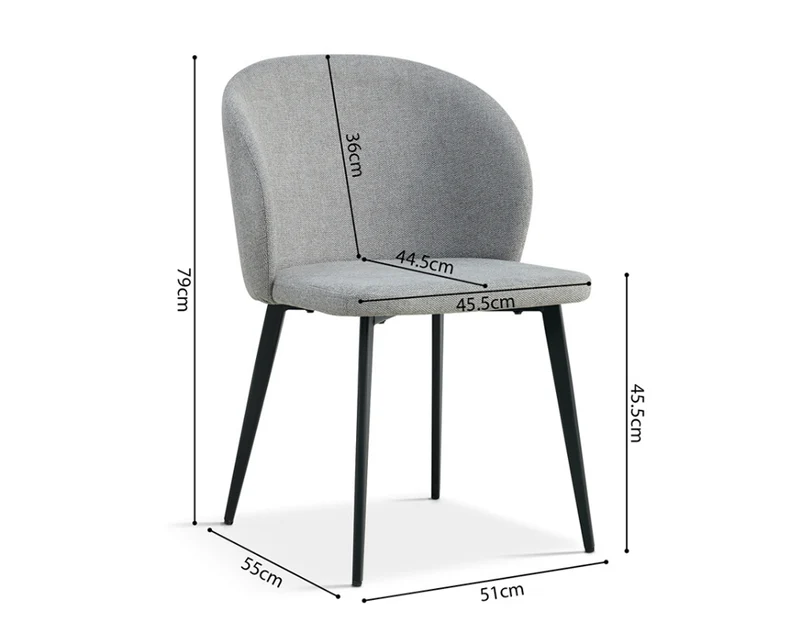 Chaise de salle à manger en tissu - Teno