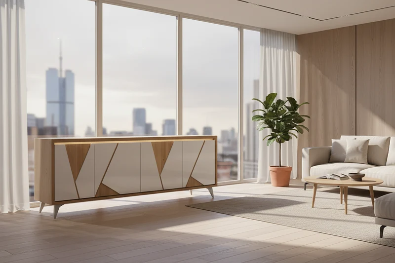 Buffet bas bois et blanc - Kamala