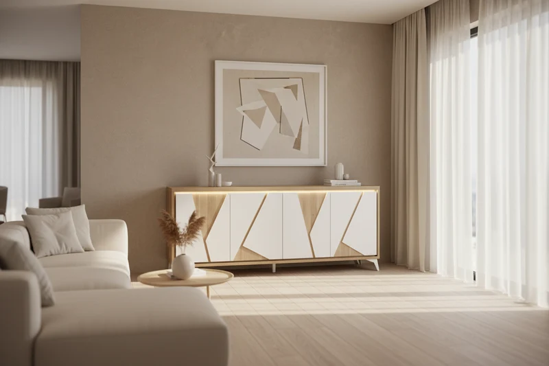 Buffet bas bois et blanc - Kamala