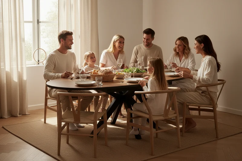Table à manger ovale en bois extensible - Elvira