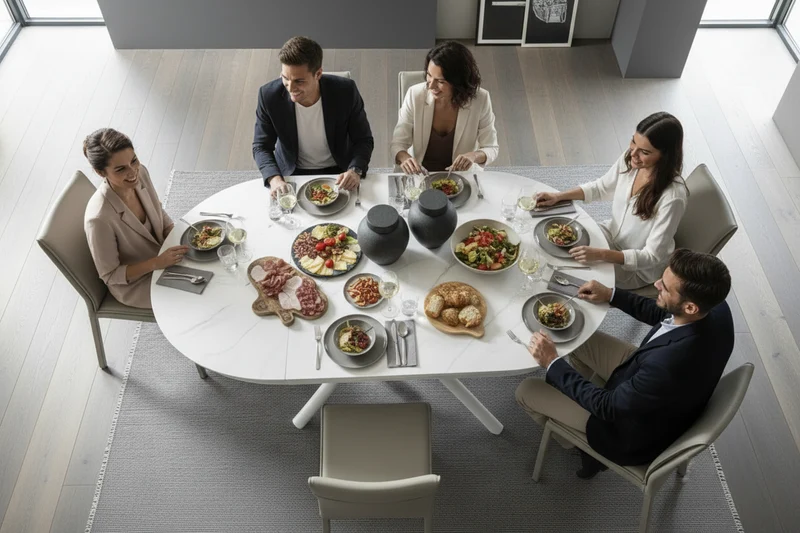 Table basse relevable ronde extensible – Helios