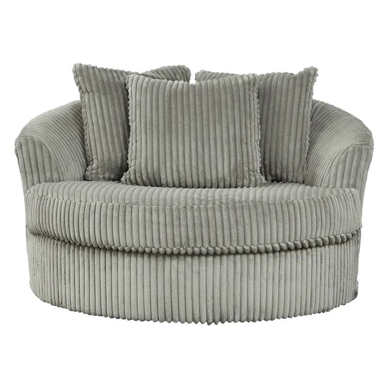 Fauteuil pivotant surdimensionné en tissu avec coussins - Lindyn