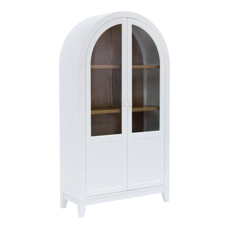Armoire d'appoint en bois/placage avec 2 portes vitrées - Dagandale