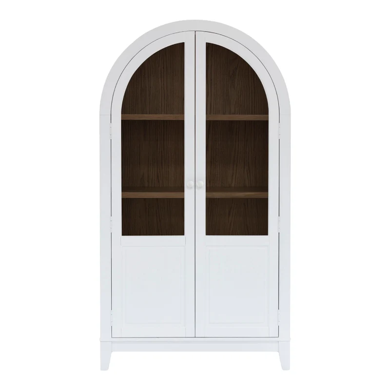 Armoire d'appoint en bois/placage avec 2 portes vitrées - Dagandale