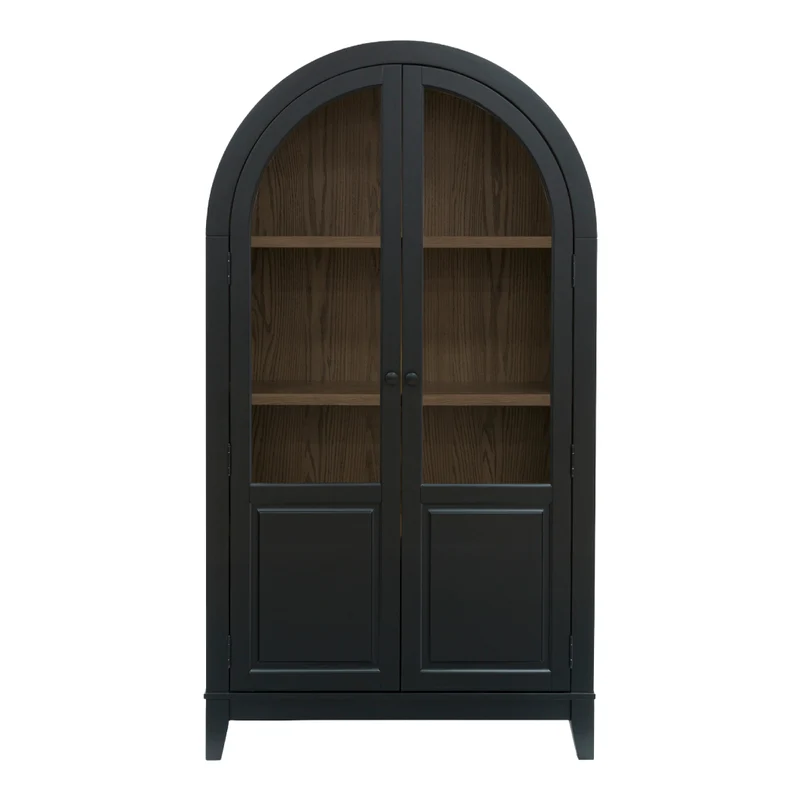Armoire d'appoint en bois/placage avec 2 portes vitrées - Dagandale