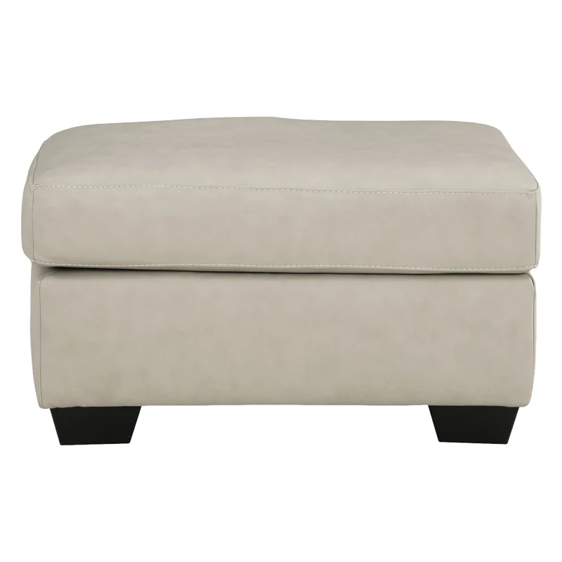 Ottoman en cuir beige pâle - Santorine