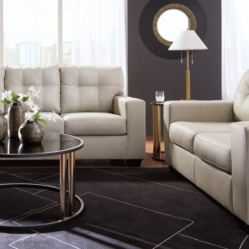 Sofa en cuir beige pâle - Santorine