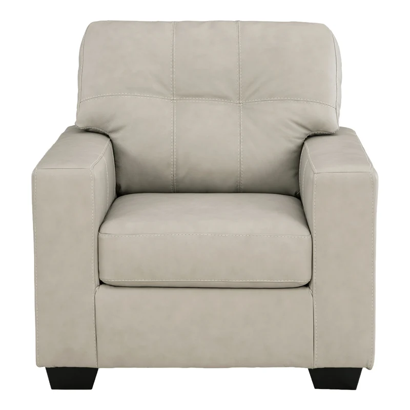 Fauteuil en cuir beige pâle - Santorine