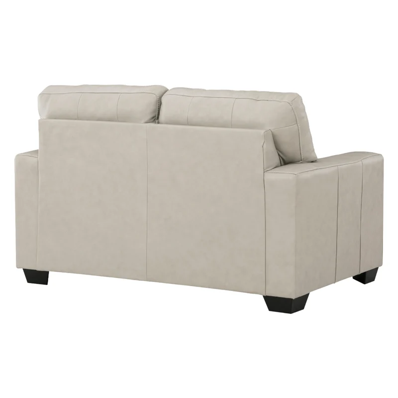 Causeuse en cuir beige pâle - Santorine