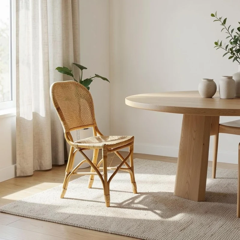Chaise repas en rotin